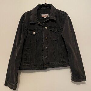 Stoosh Vintage Cropped Denim Jacket Womens Large Black